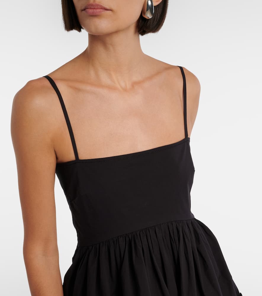 Ruffled cotton-blend minidress