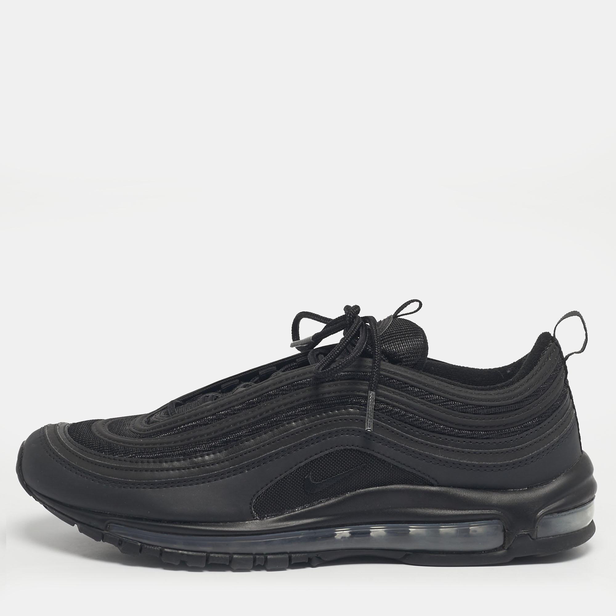 Nike Black Mesh and Leather Air Max 97 Triple Black Sneaker