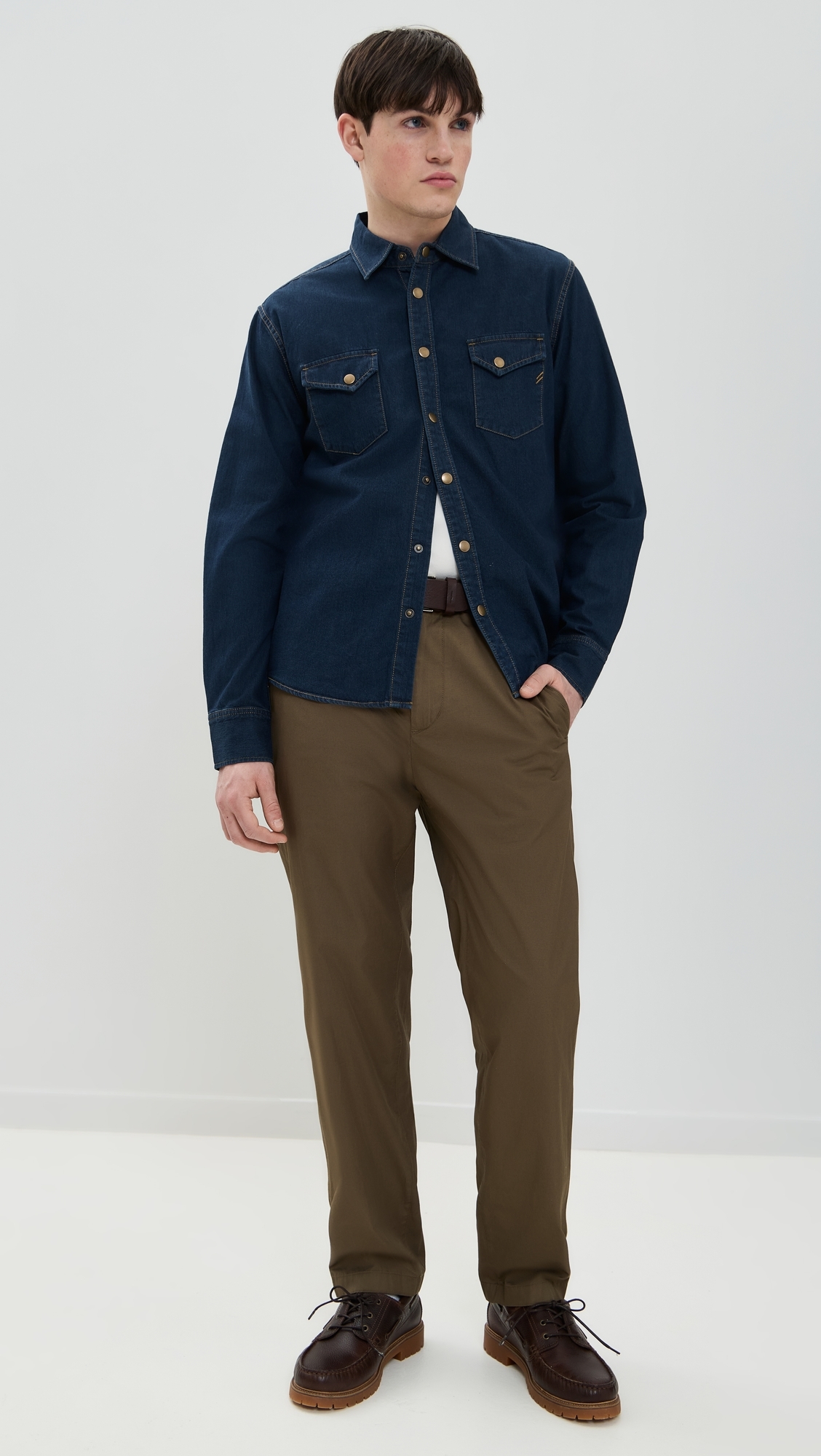 Billy Reid Shoals Denim Shirt Double Dye