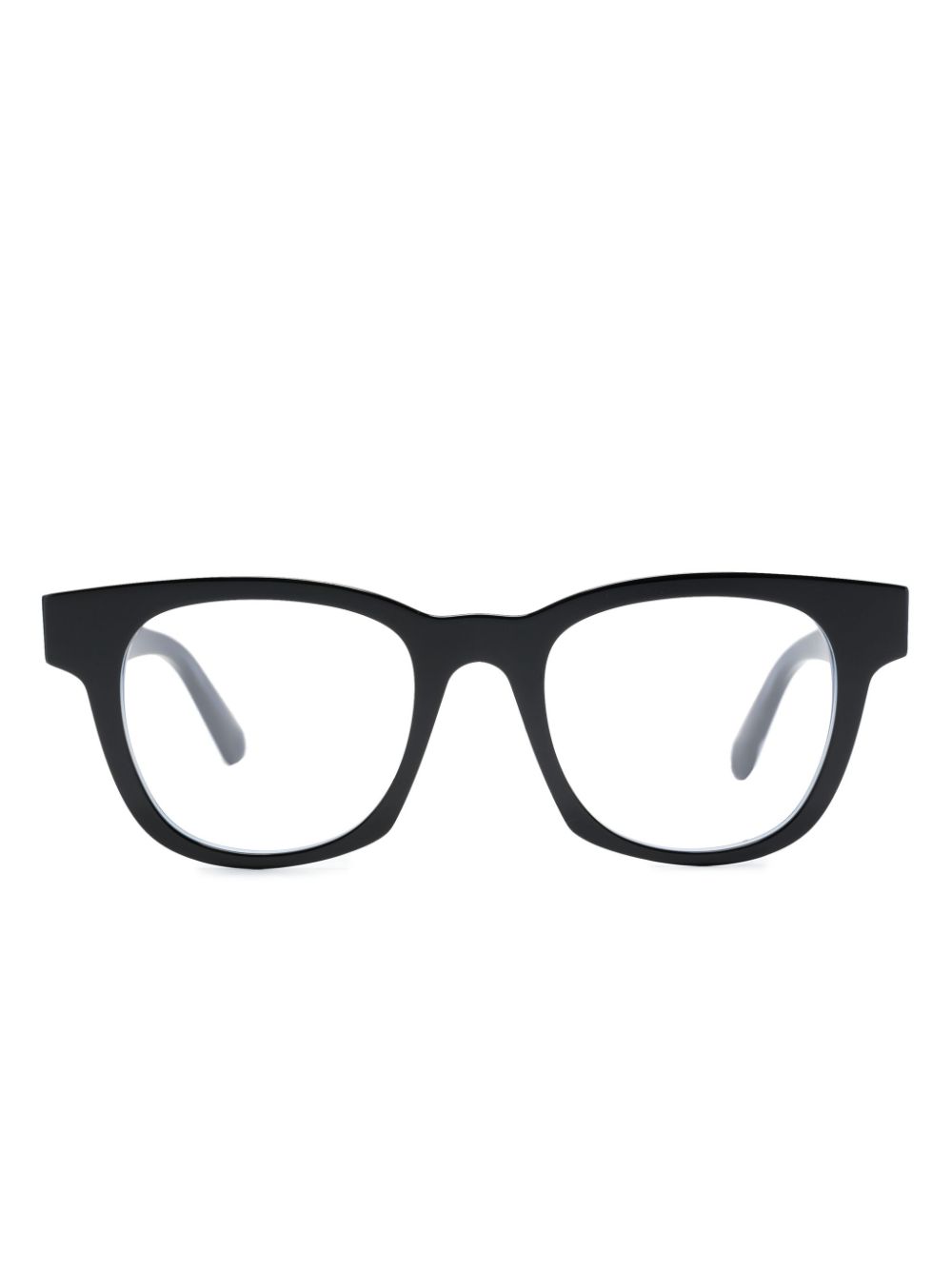 Logo-plaque wayfarer-frame glasses - Black