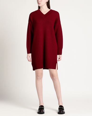 N. o.w. Andrea Rosati Cashmere Woman Mini dress Brick Size S Wool, Viscose, Cashmere, Nylon