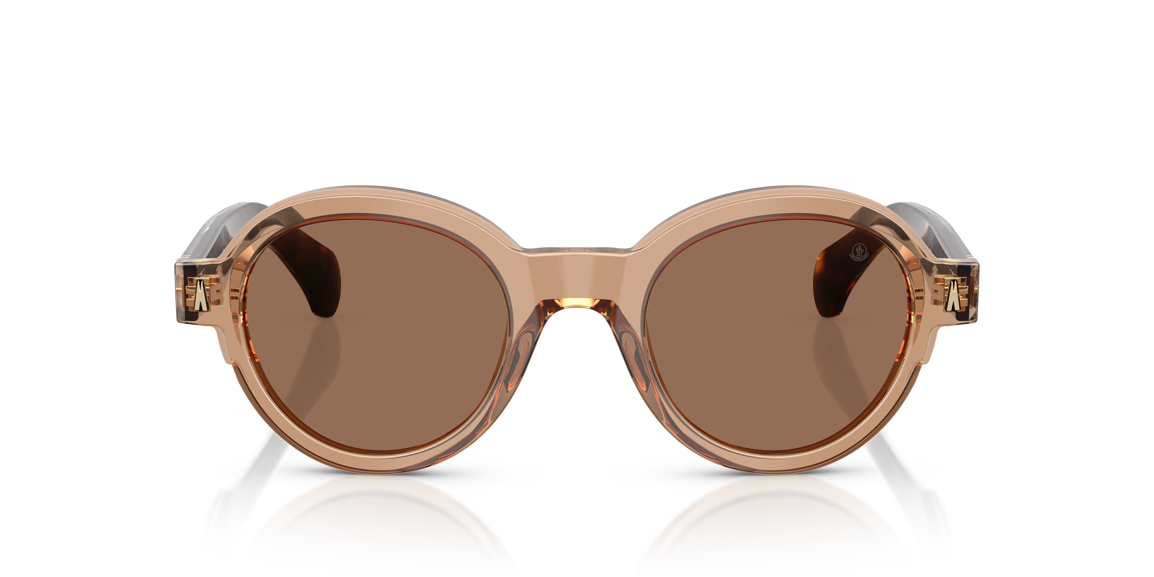 Moncler Uniseks Moncler ME6003 RONDOSA 303773 Zonnebrillen Acetaat Bruin Bruin Rotonde Normaa