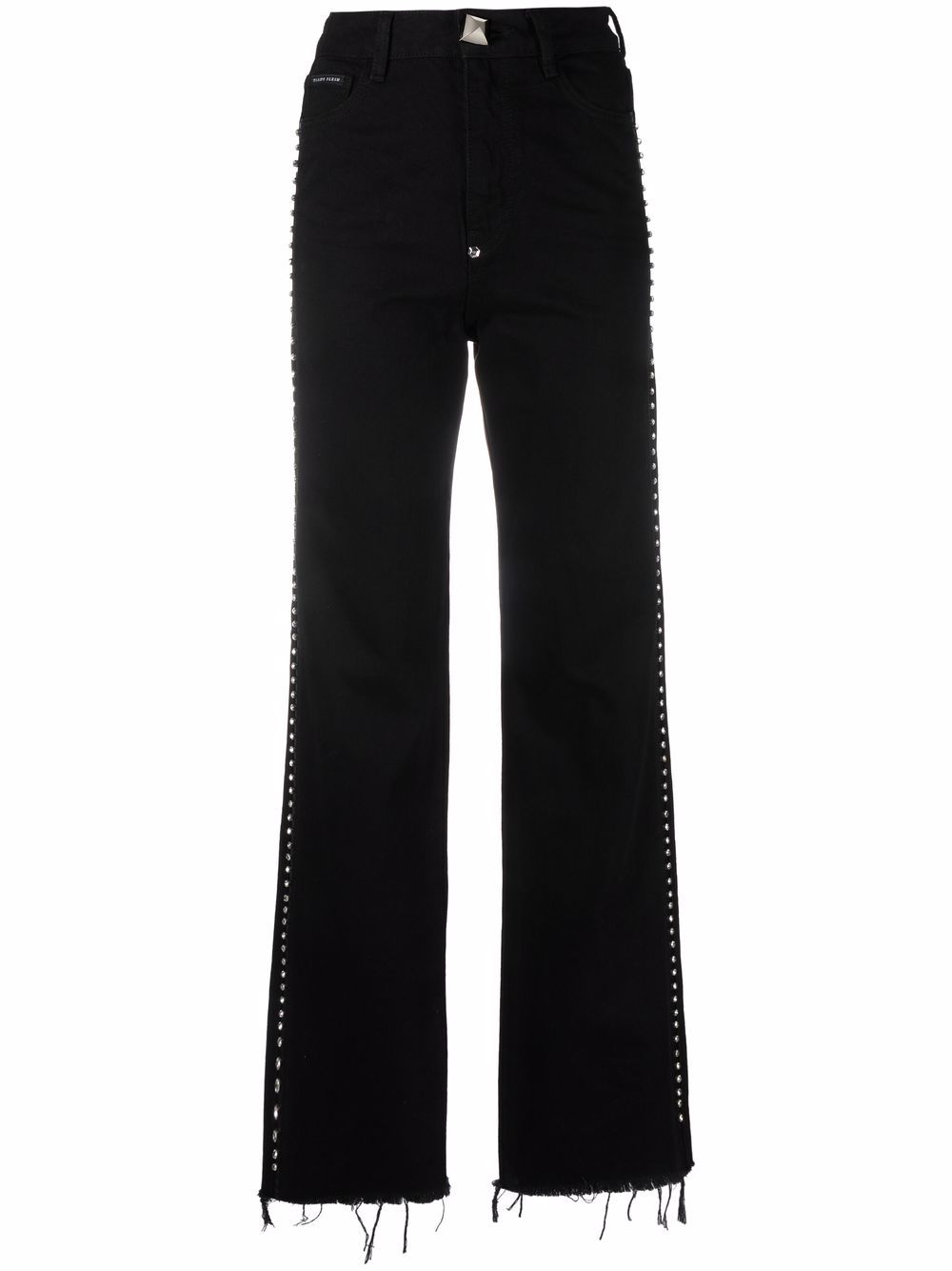 Crystal-embellished wide jeans - Grey