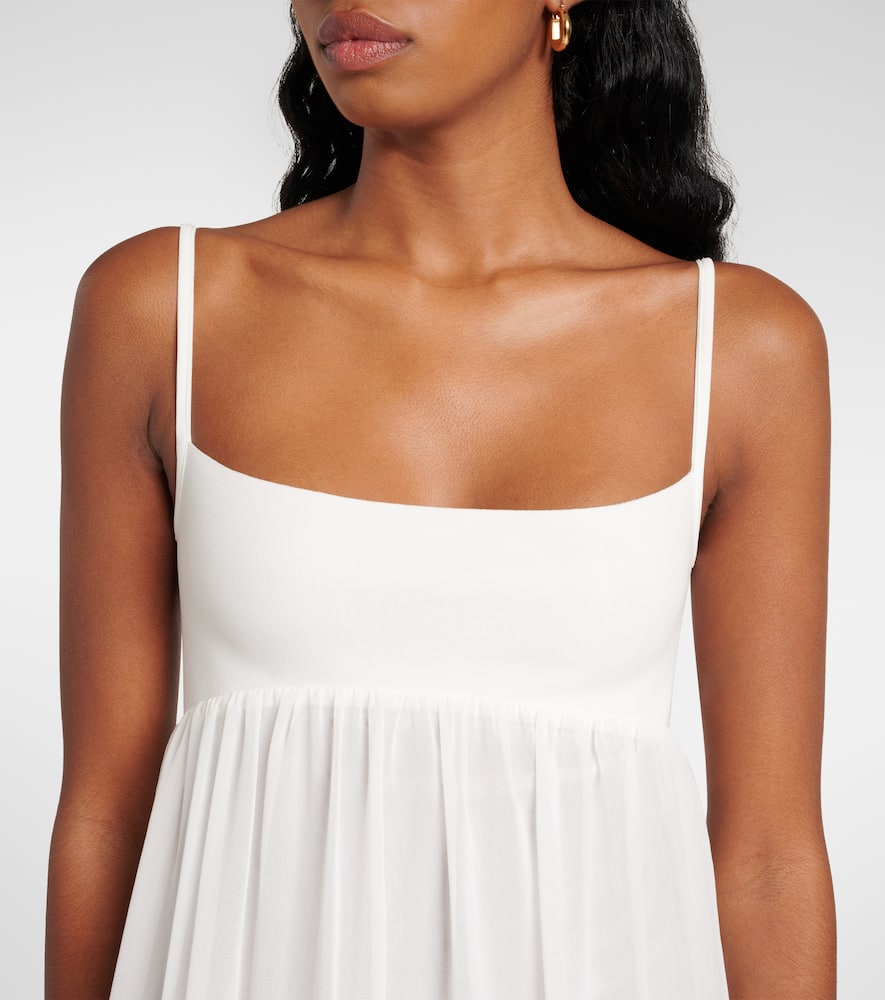Peplo jersey and muslin maxi dress