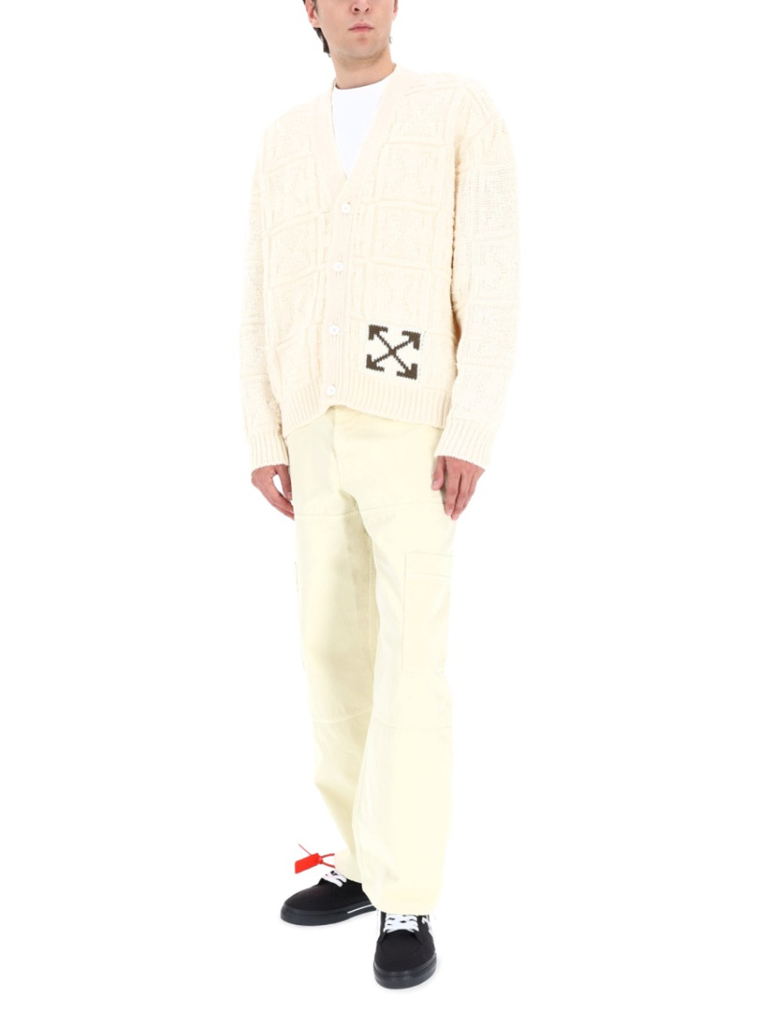 Arrow 3d Wool Cardigan Knitwear Beige