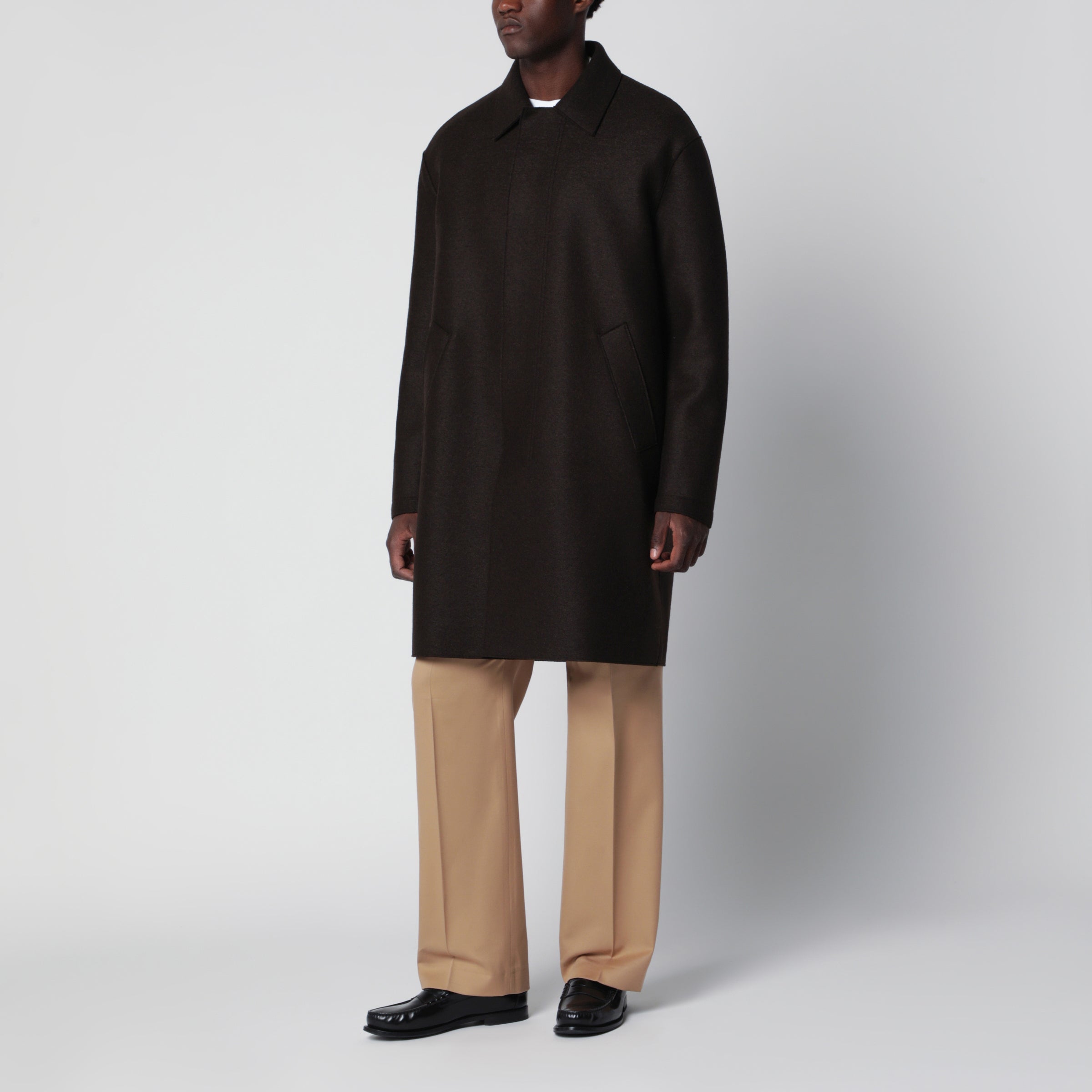 Dark brown wool coat