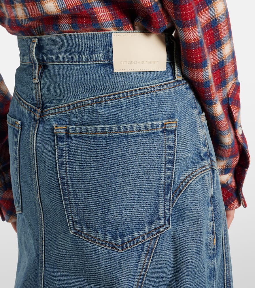 Gaucho Vintage denim maxi skirt