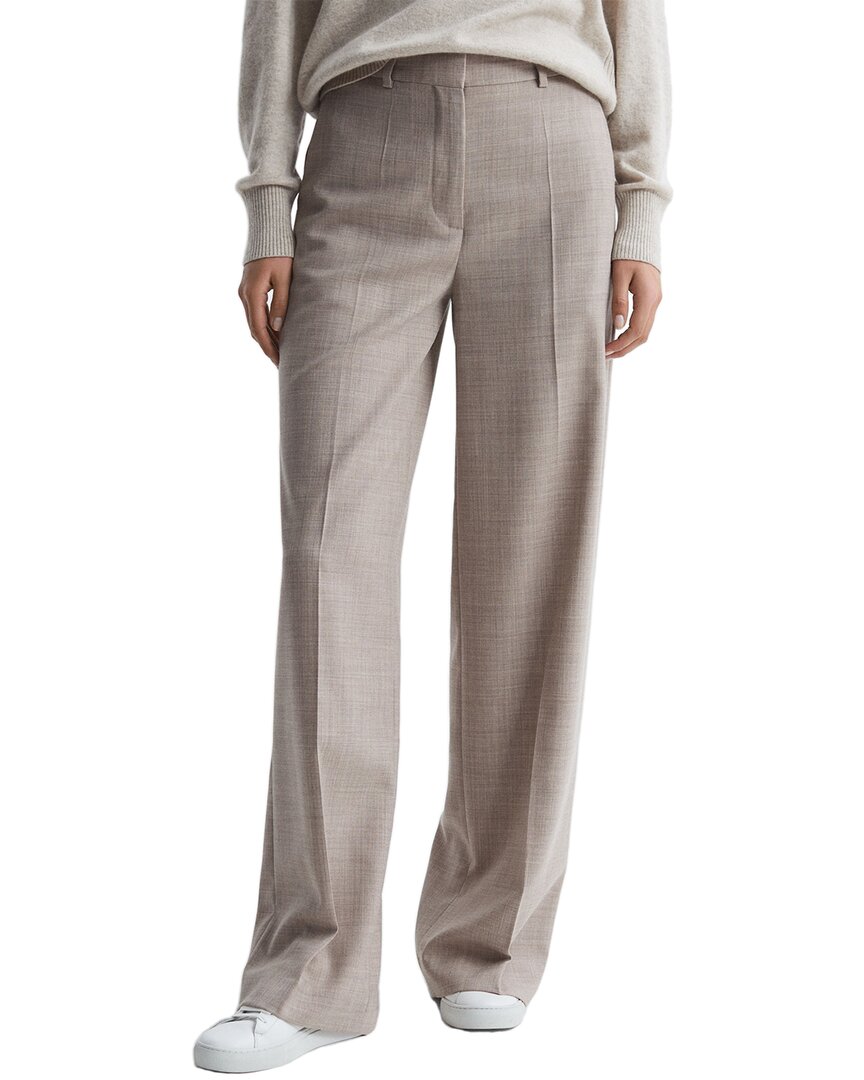 Hazel Wool-Blend Wide Leg Texture Trouser