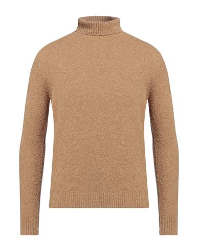 Man Turtleneck Camel Size 40 Cotton, Polyamide, Elastane