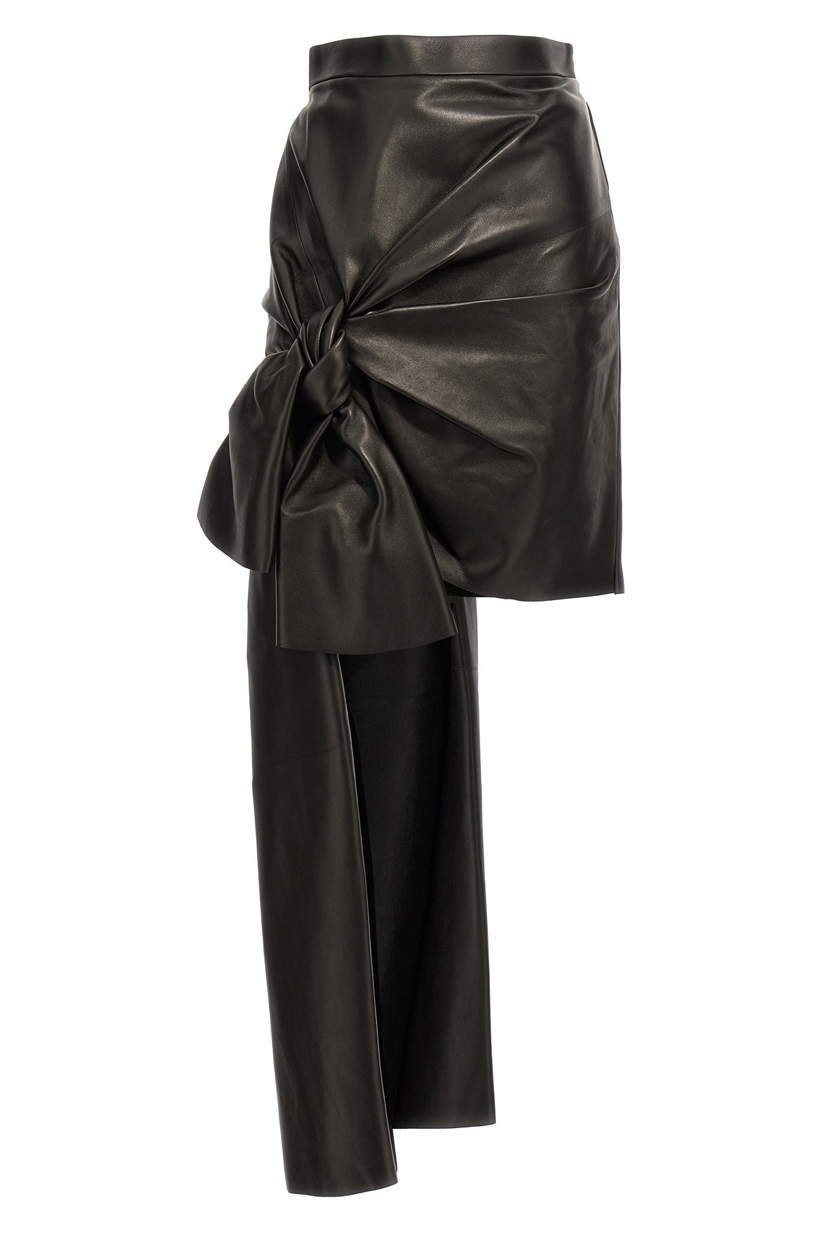 Maxi Bow Leather Skirt