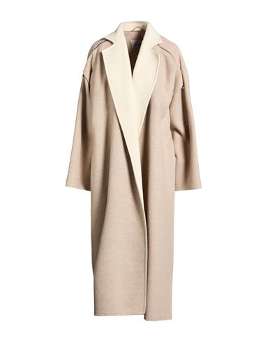 Woman Coat Beige Size 4 Virgin Wool, Cashmere