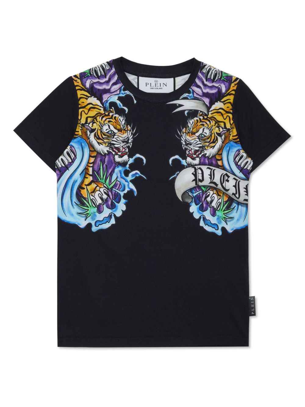 Tattoo-print cotton T-shirt - Black