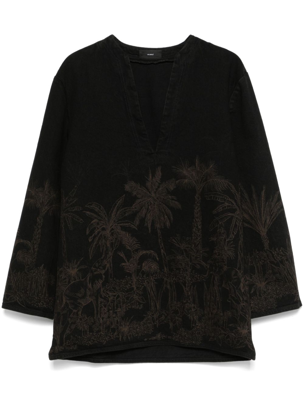 Jungle Toile de Jouy blouse - Black