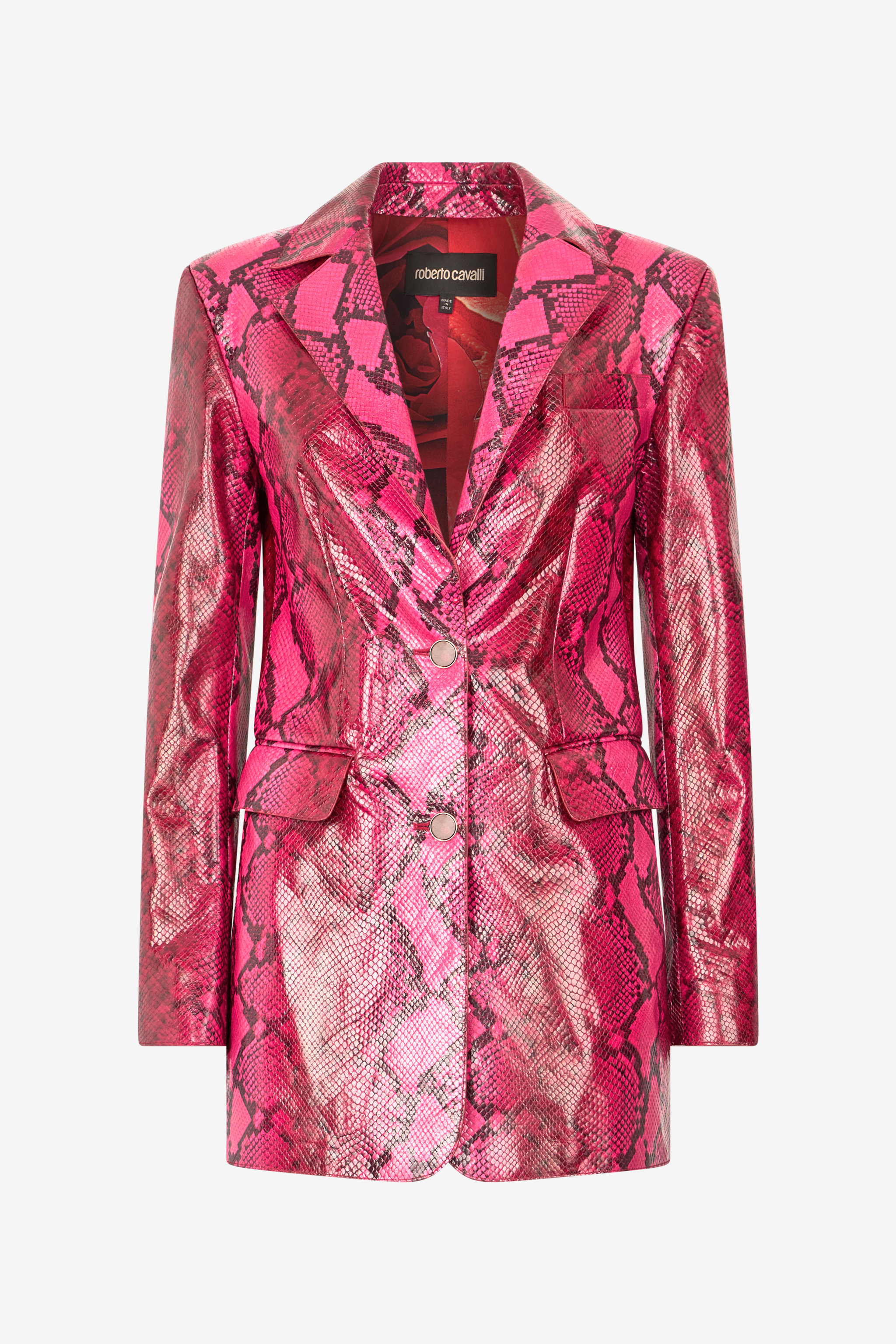 Shiny Python-print Jacket
