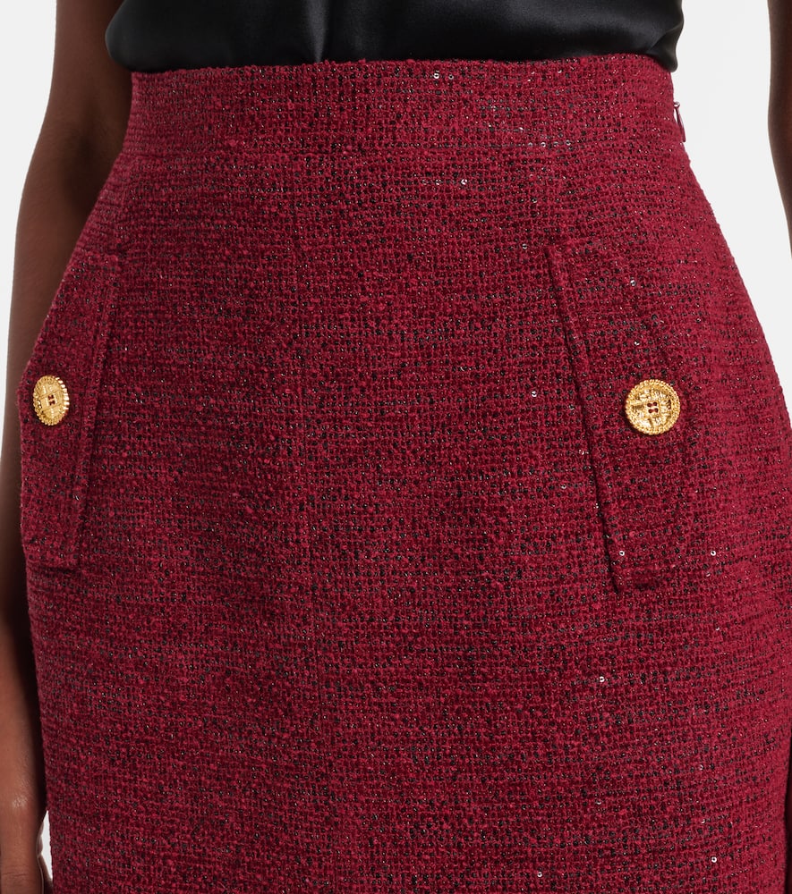 Sequined tweed pencil skirt