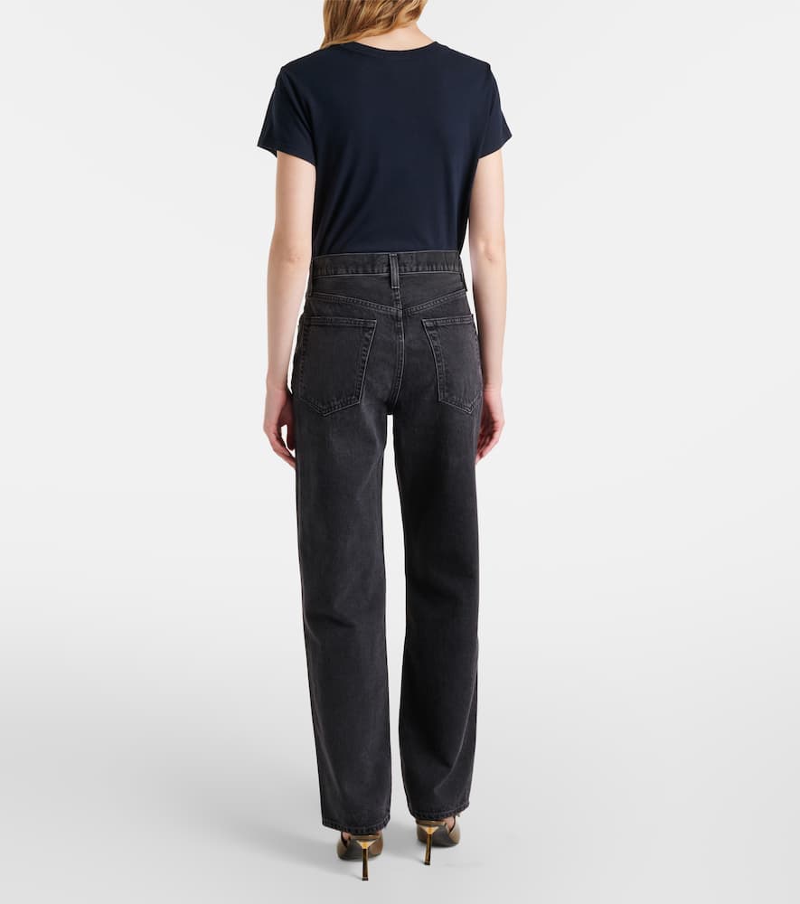 V-Waist Baggy high-rise wide-leg jeans