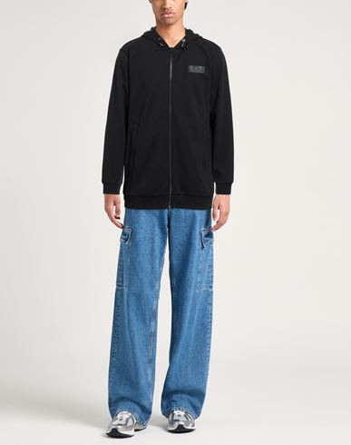 Man Sweatshirt Black Size M Polyester, Cotton, Elastane