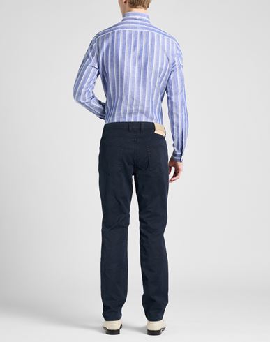 Man Pants Navy Size 33 Cotton, Tencel, Silk, Elastane