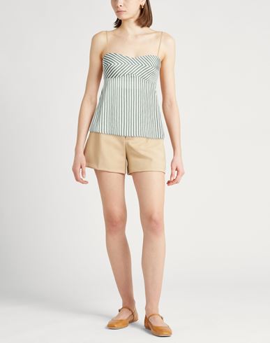Chocolat Woman Top Military green Size 6 Viscose, Linen, Polyamide