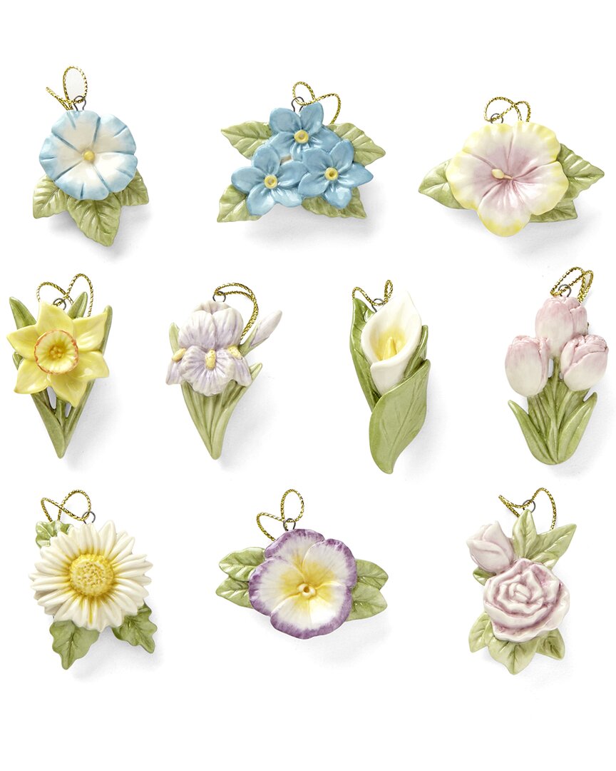 Celebrate Flowers 10Pc Ornament Set