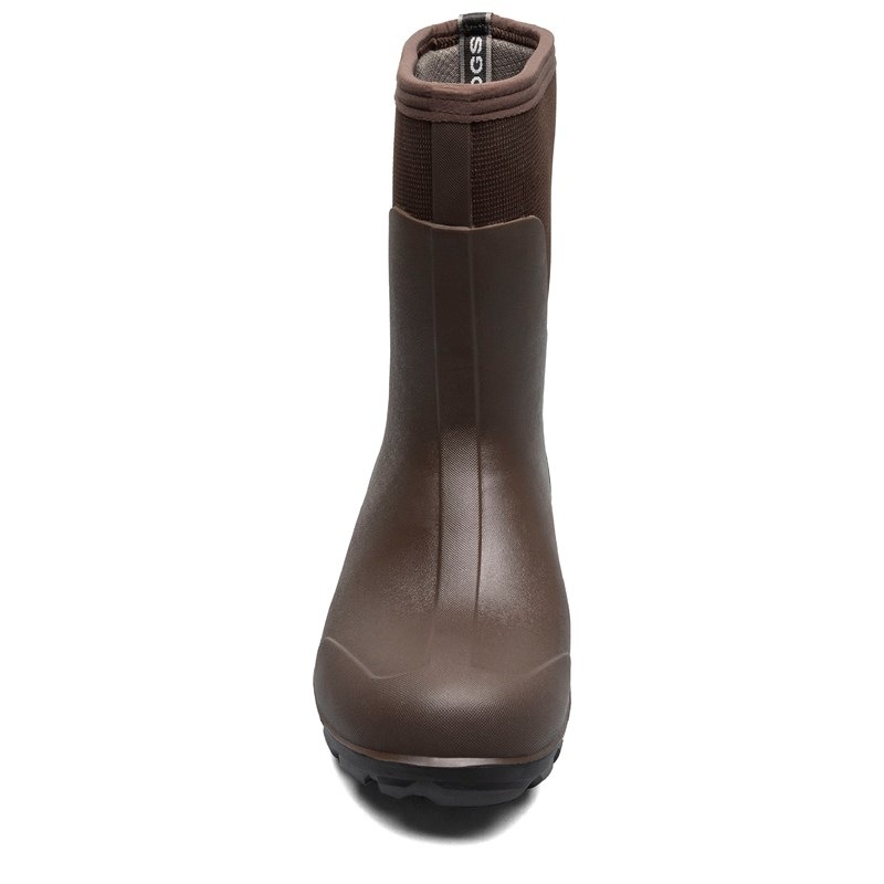 Men's Classic Seamless Mid Waterproof Winter Boots (Brown)