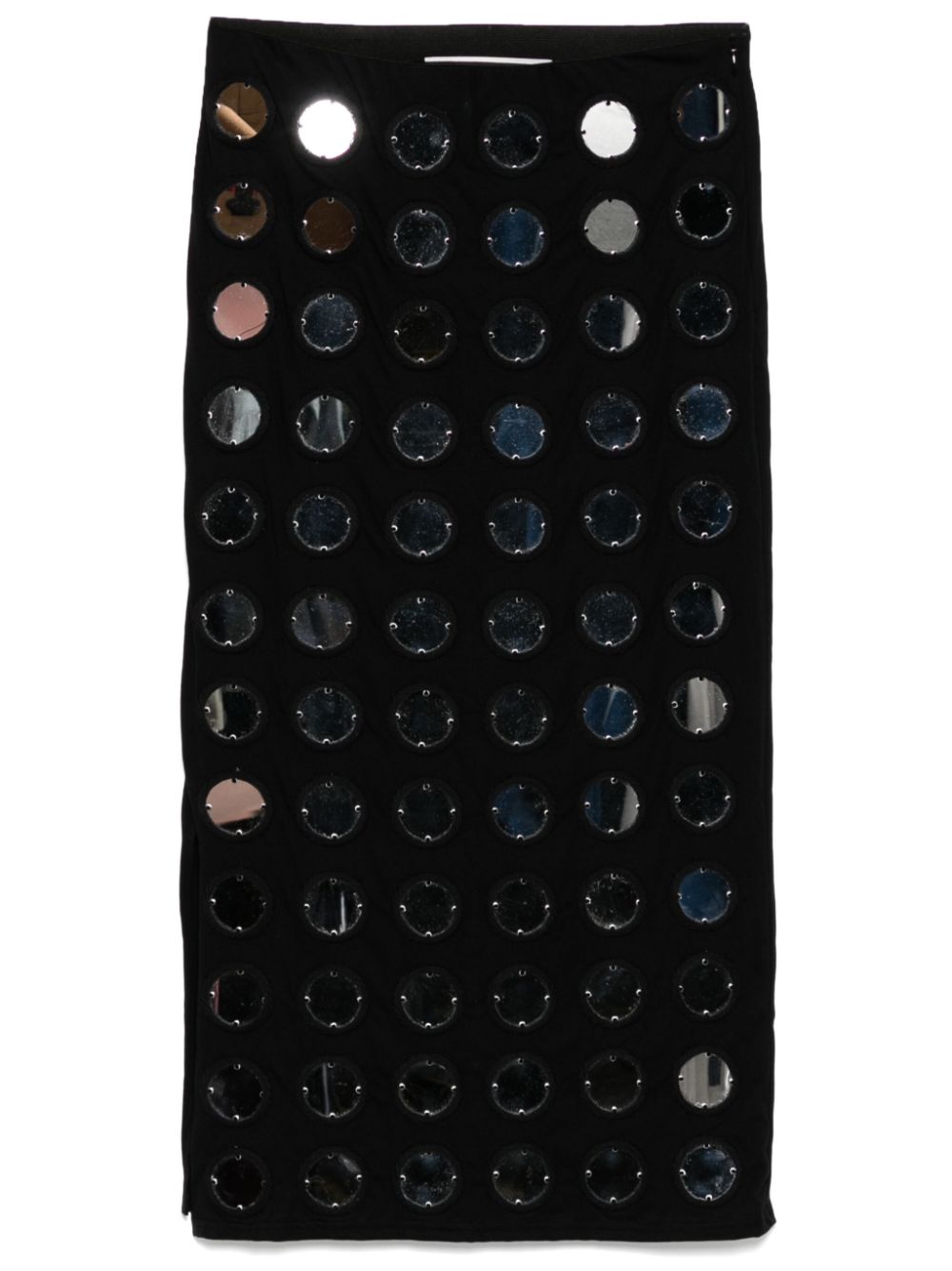 The Reconstituted Mirror Disc embroidery skirt - Black