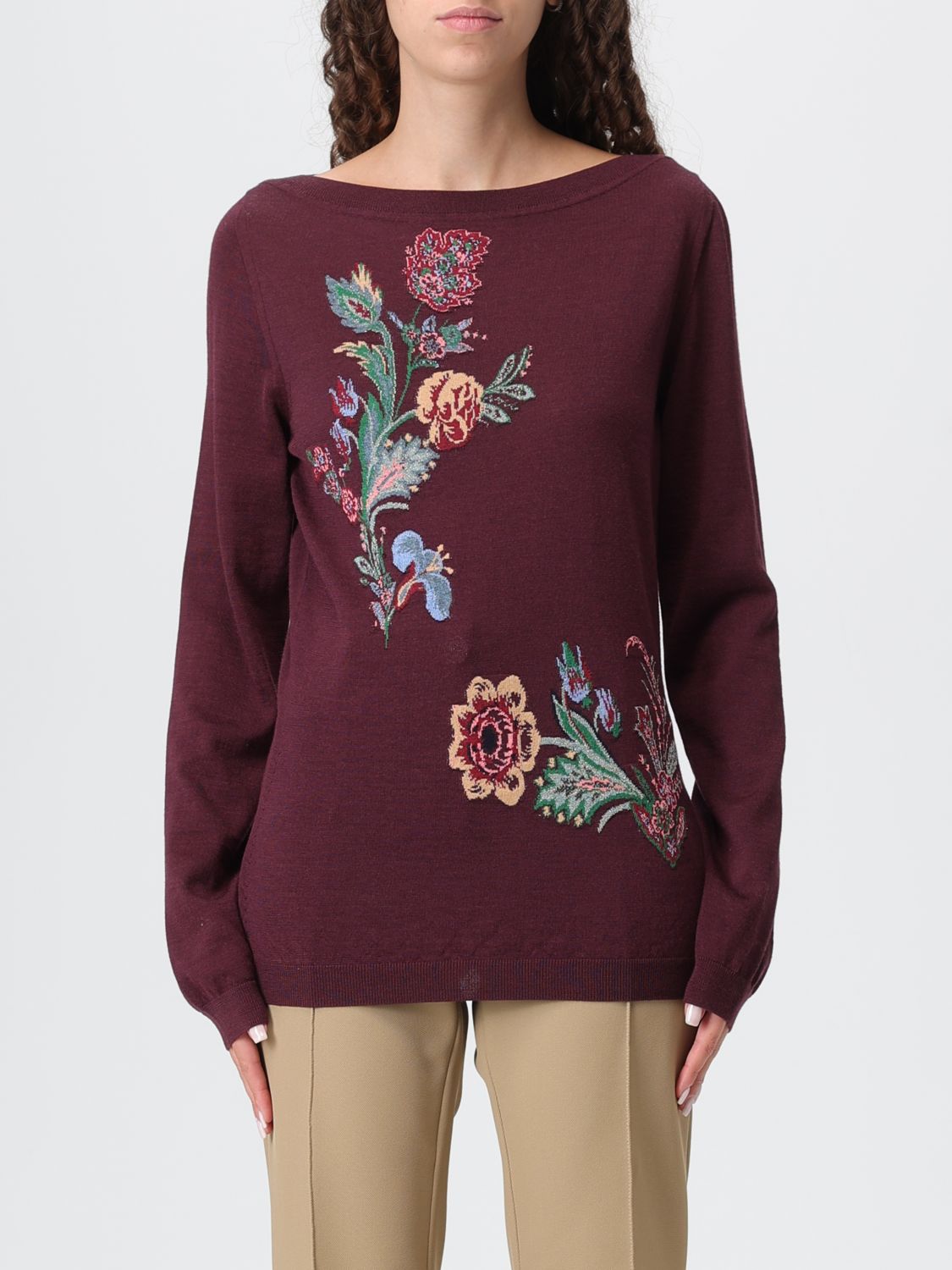 Floral-jacquard sweater - Neutrals