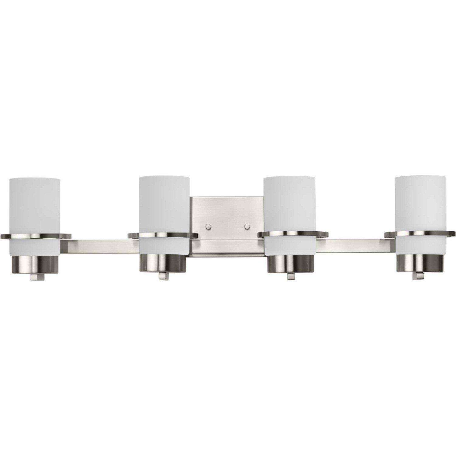 Brushed Nickel Four Light Vanity from the Reiss Collection