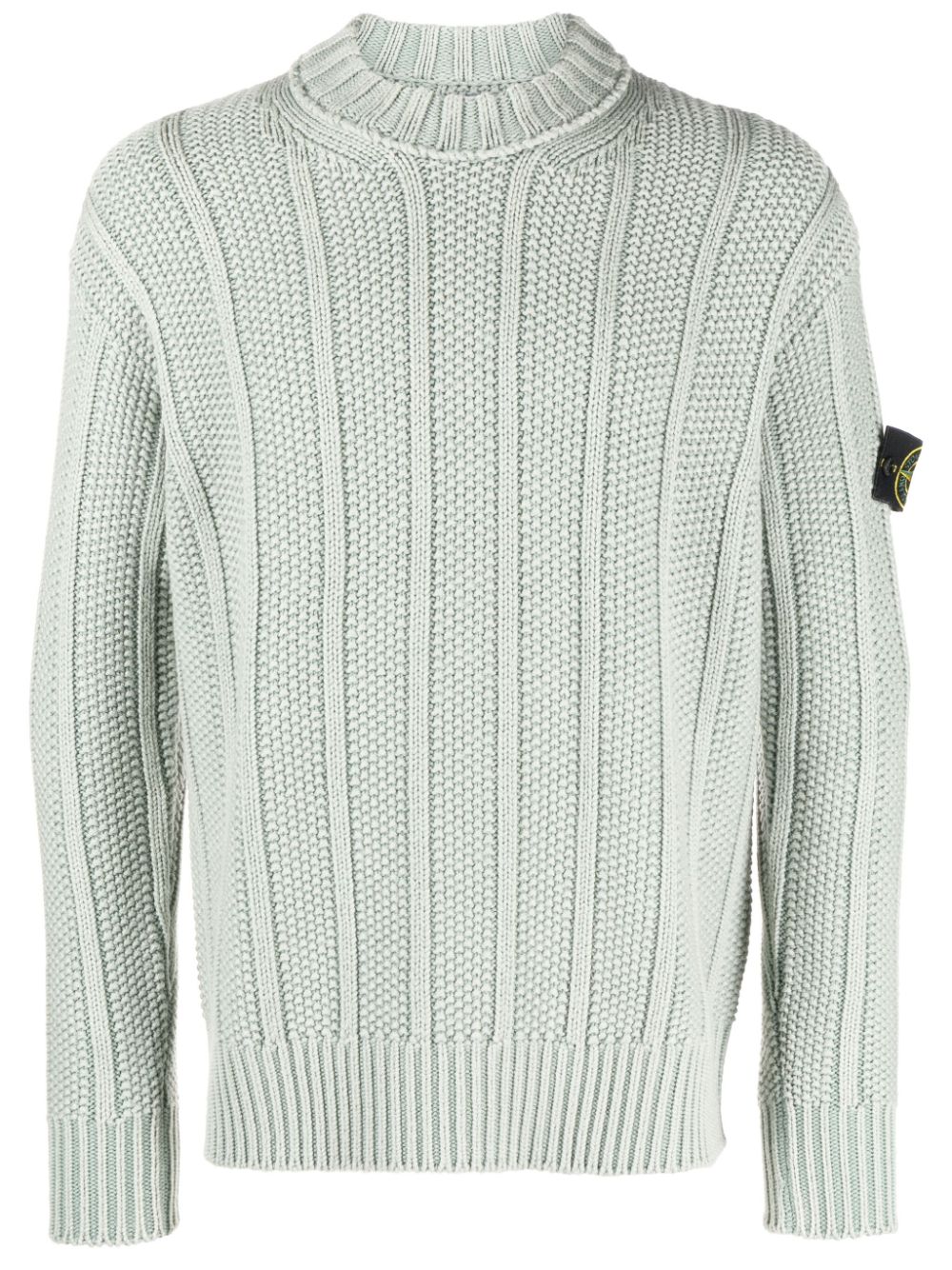 Virgin wool tricot-knit jumper - Green