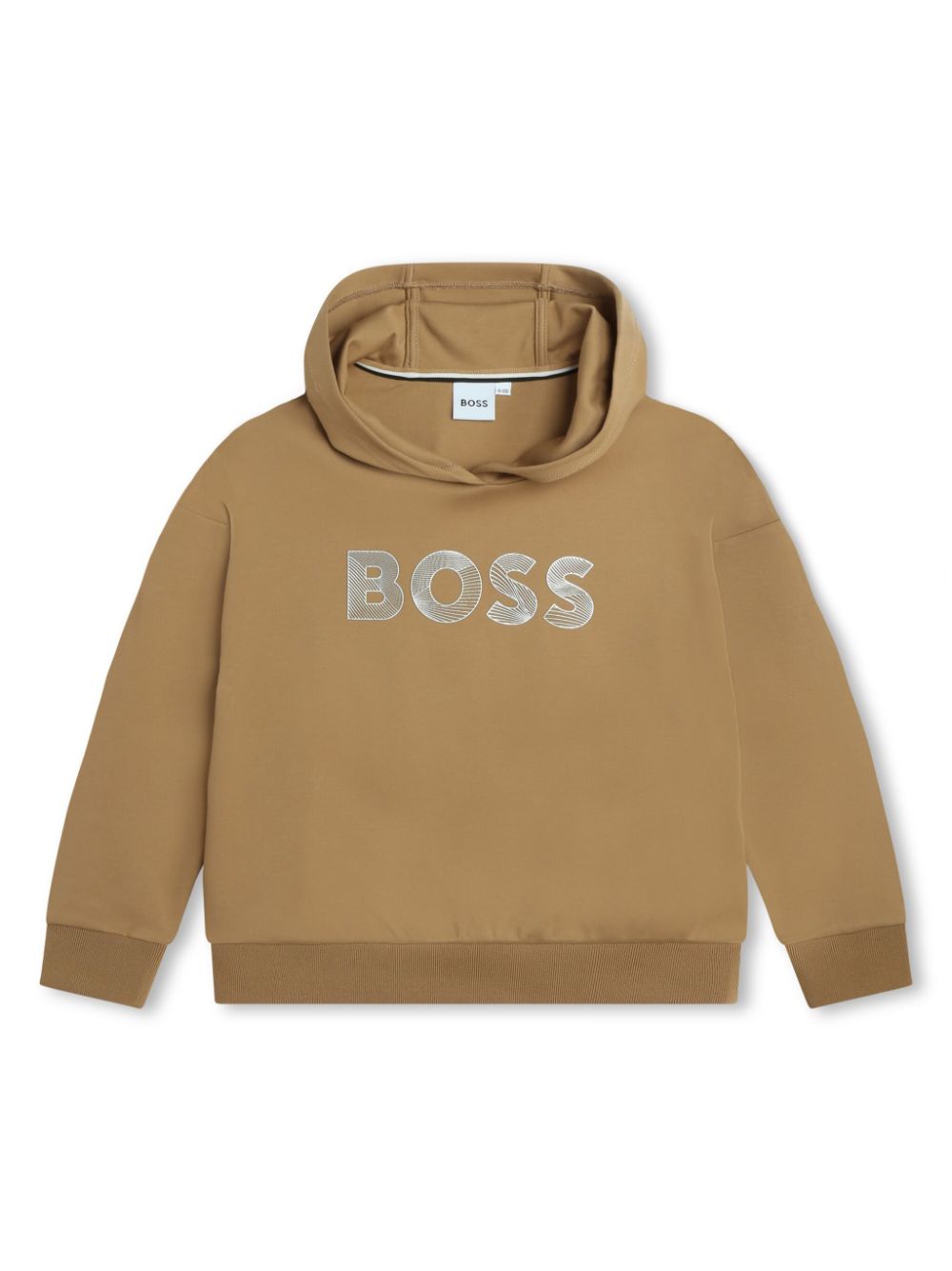 Logo-embossed jersey hoodie - Brown