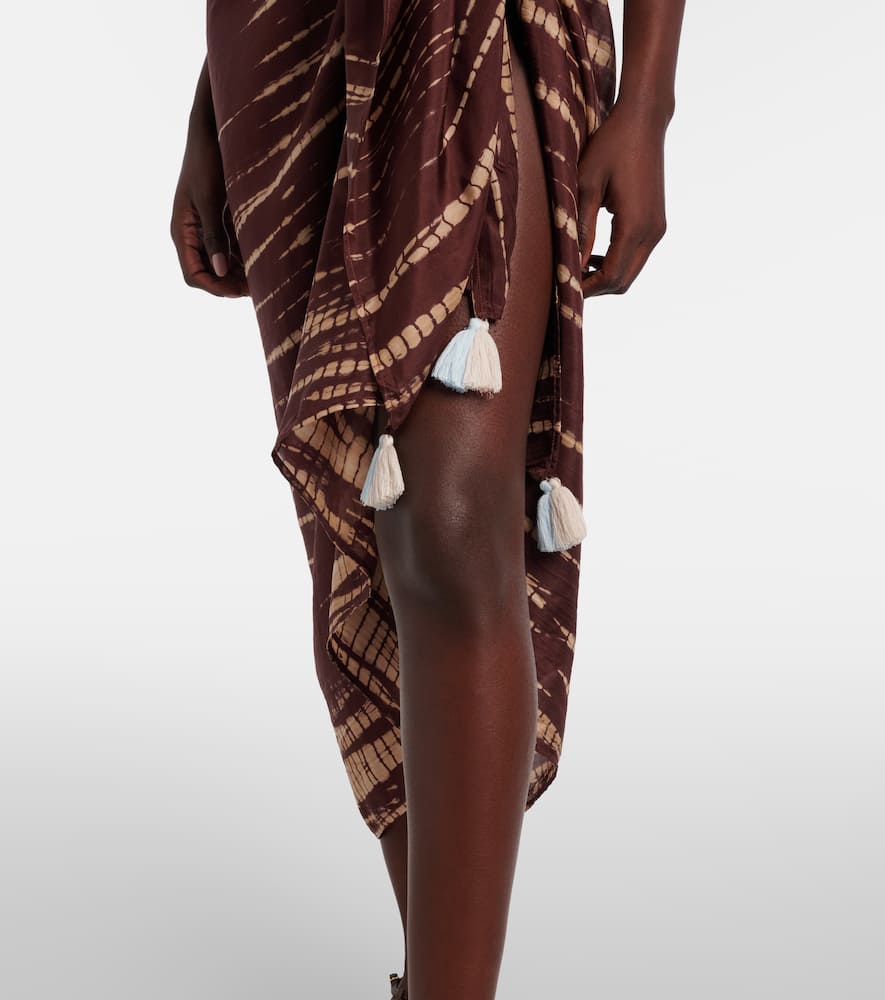 Tie-dye silk beach cover-up