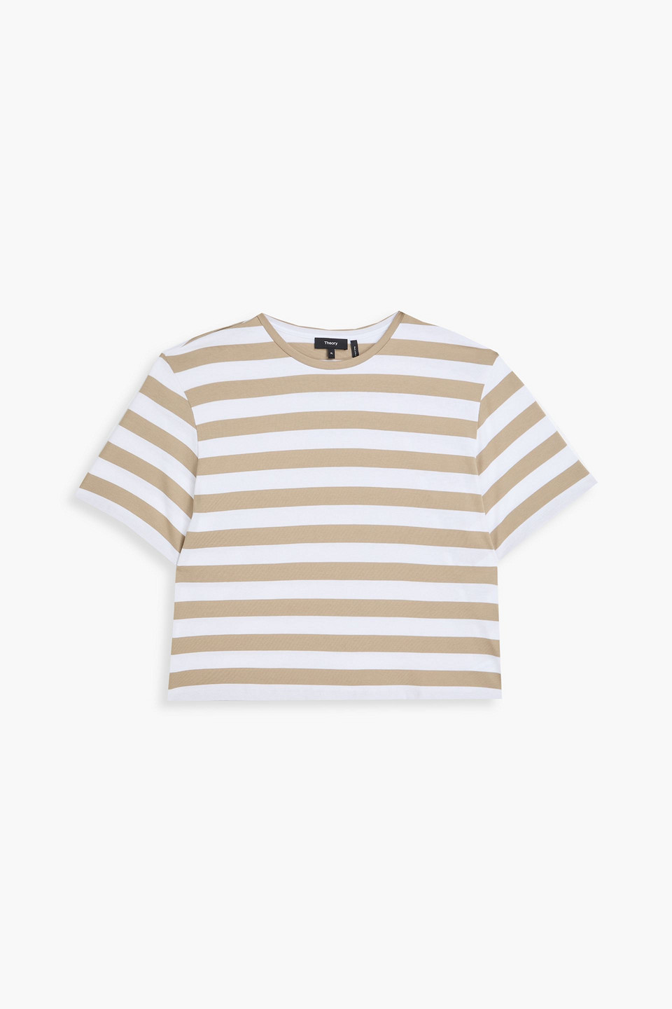 Striped Pima cotton-jersey T-shirt - Neutral - XL