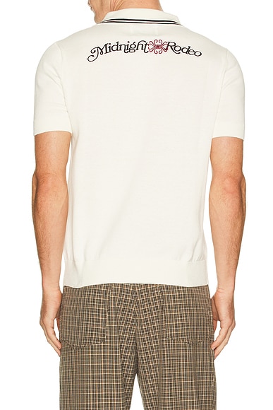 Midnight Rodeo Signature Sweater Polo in Cream. S. Also in M, L, XL/1X, XXL/2X