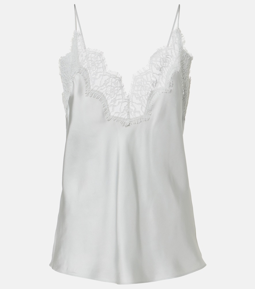 Róhe Lace-trimmed silk top