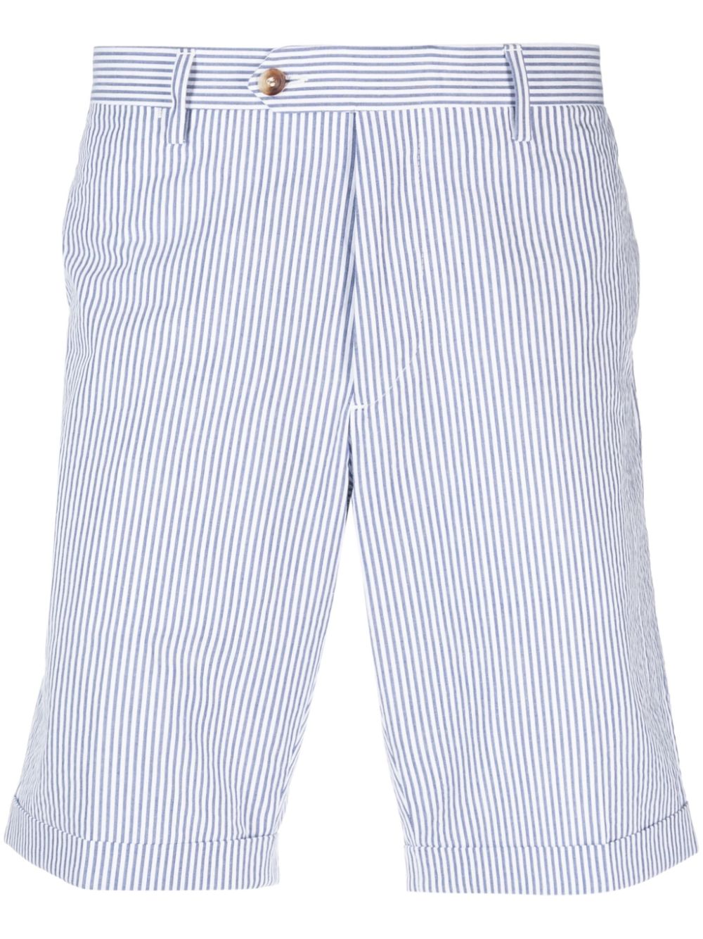 Striped cotton chino shorts - Blue