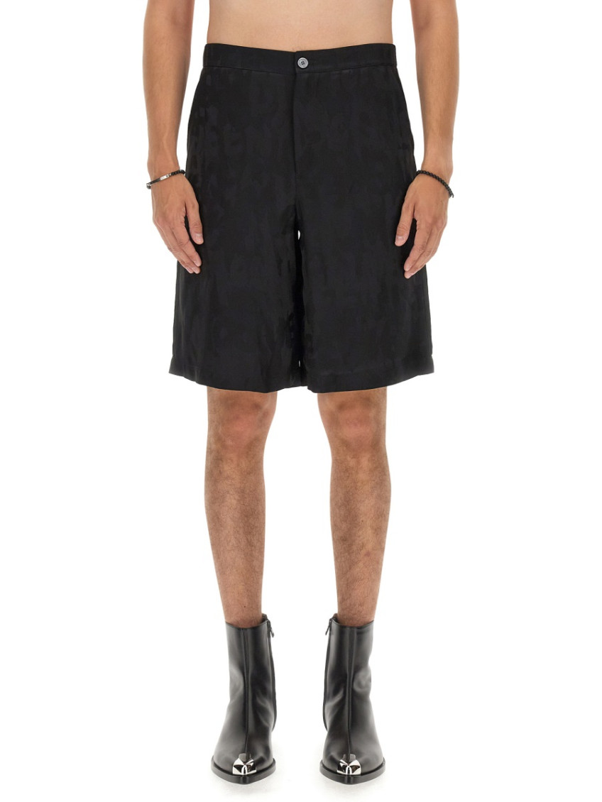 Black Textured Shorts