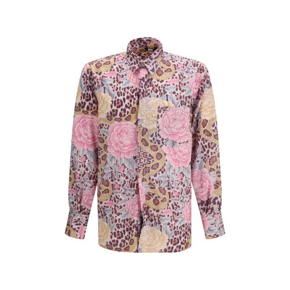 Animal & Floral Print Polyester Shirt — Multicolor