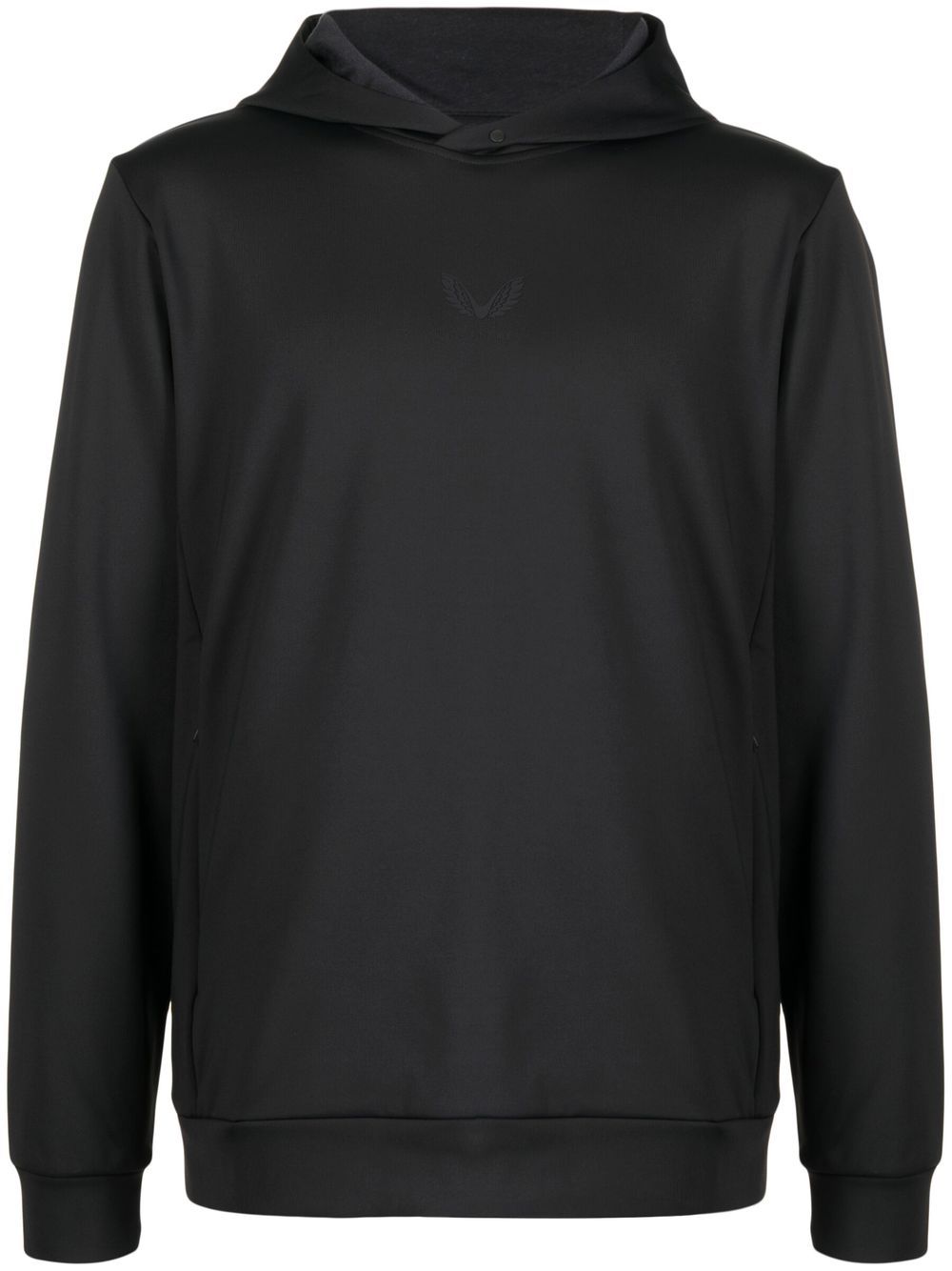 Logo-print long-sleeve hoodie - Black