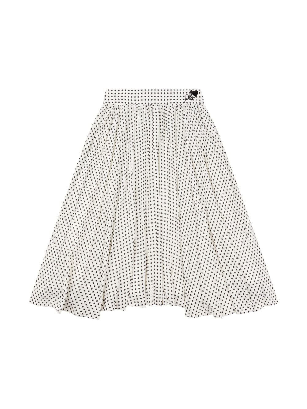 Logo-embroidered polka-dot skirt - White