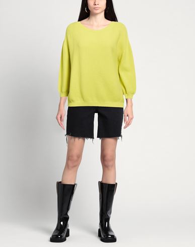 Woman Sweater Lime green Size M/L Cotton
