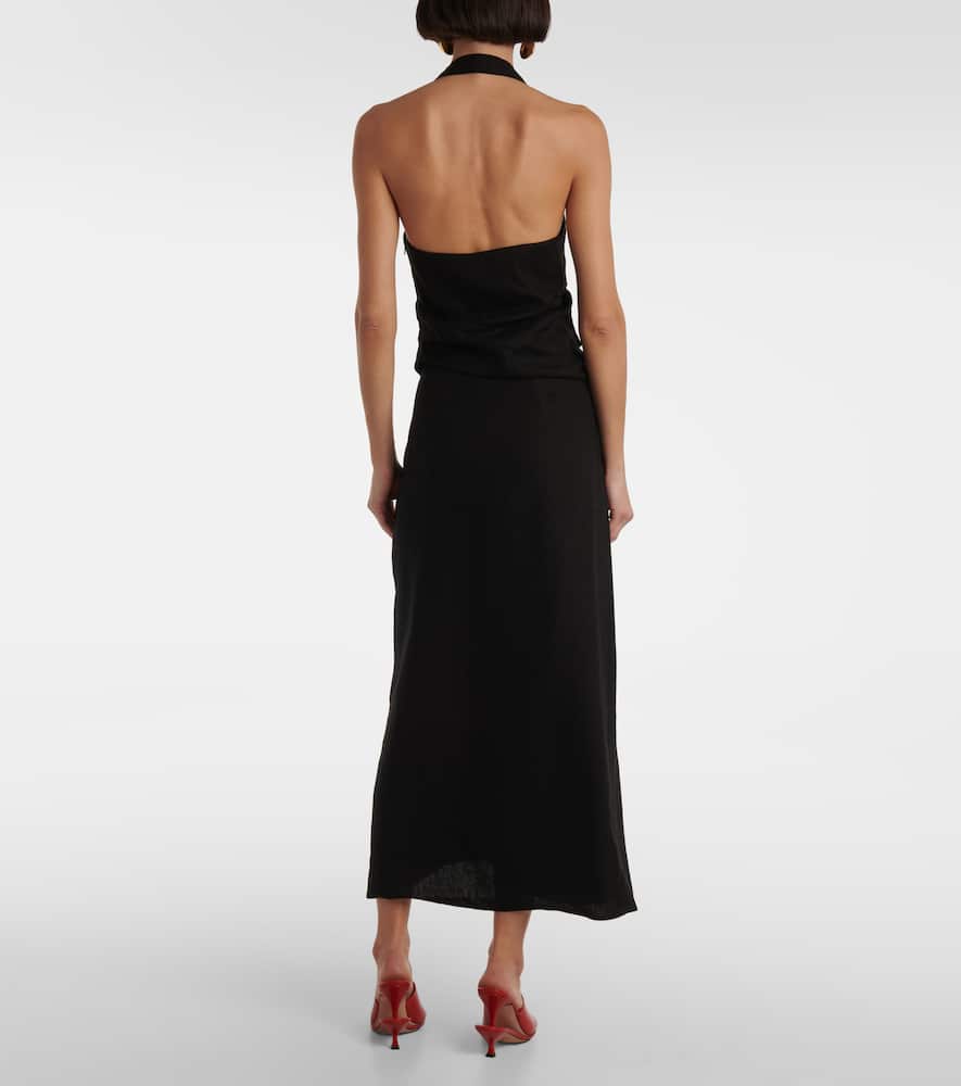 Dorian linen-blend top