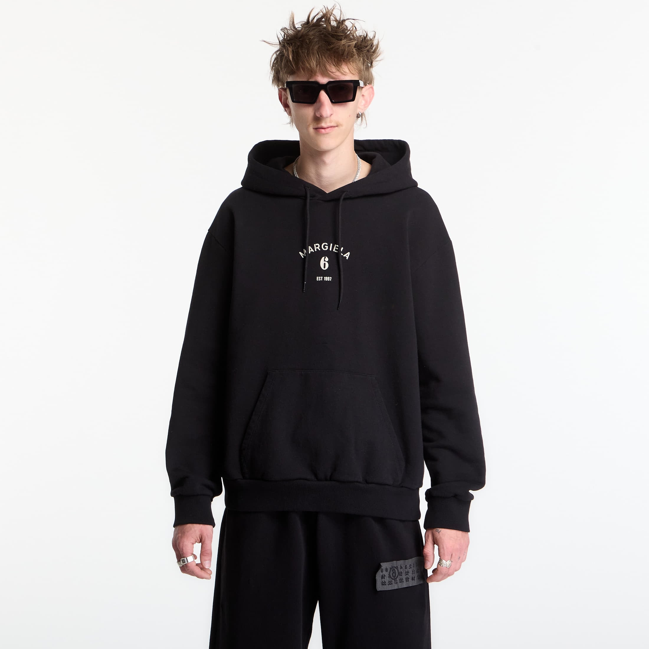 Sweatshirt Mannequin Print Hooded Sweatshirt Black