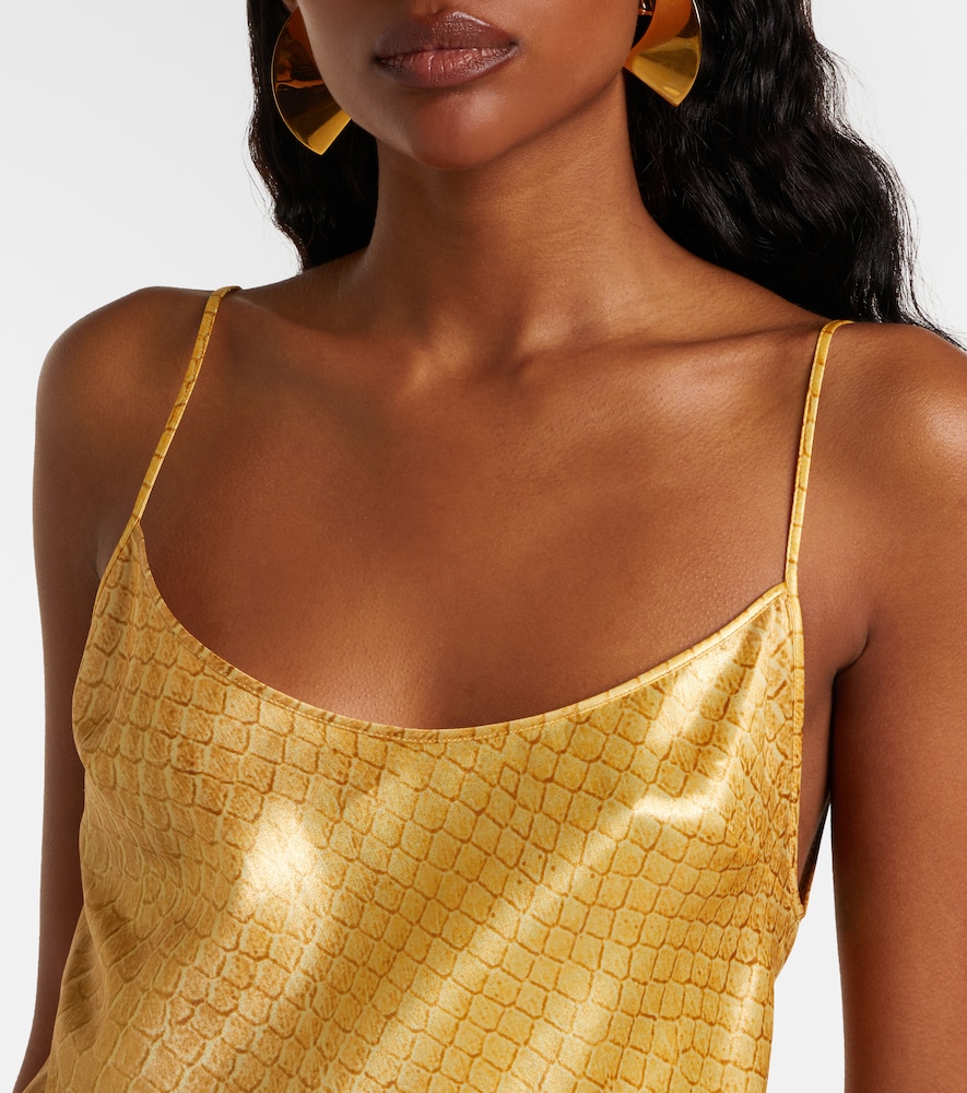 Snake-print silk gown