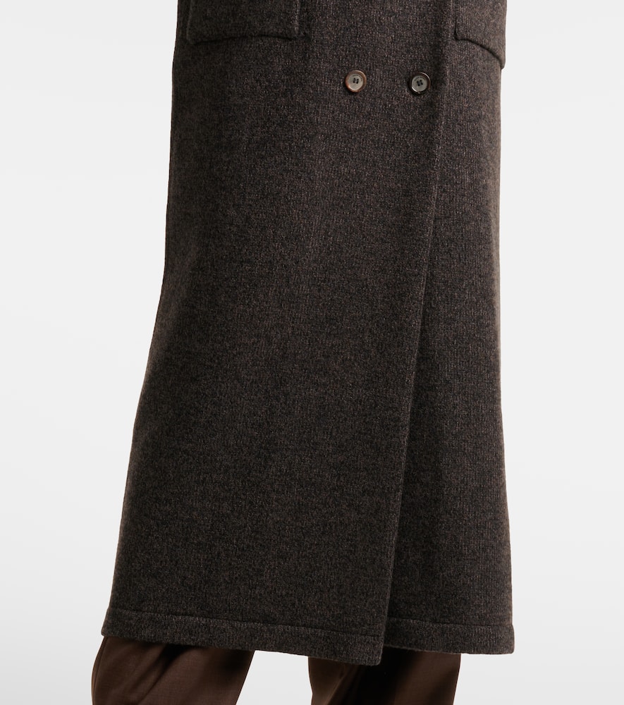 Shearling-trimmed cashmere coat