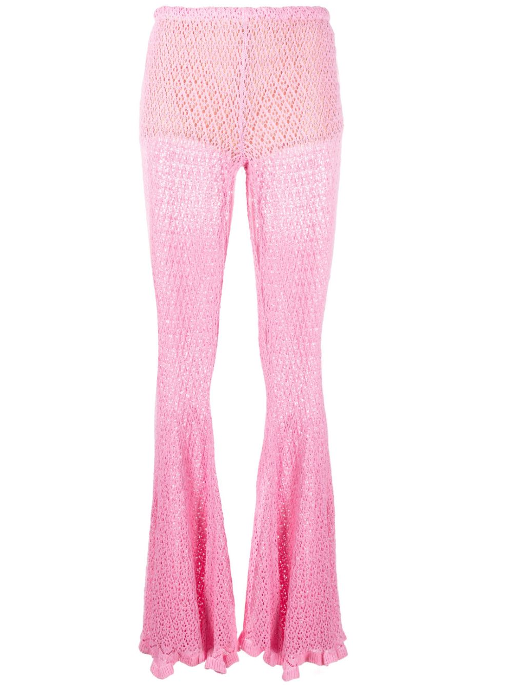 Knitted flared trousers - Pink