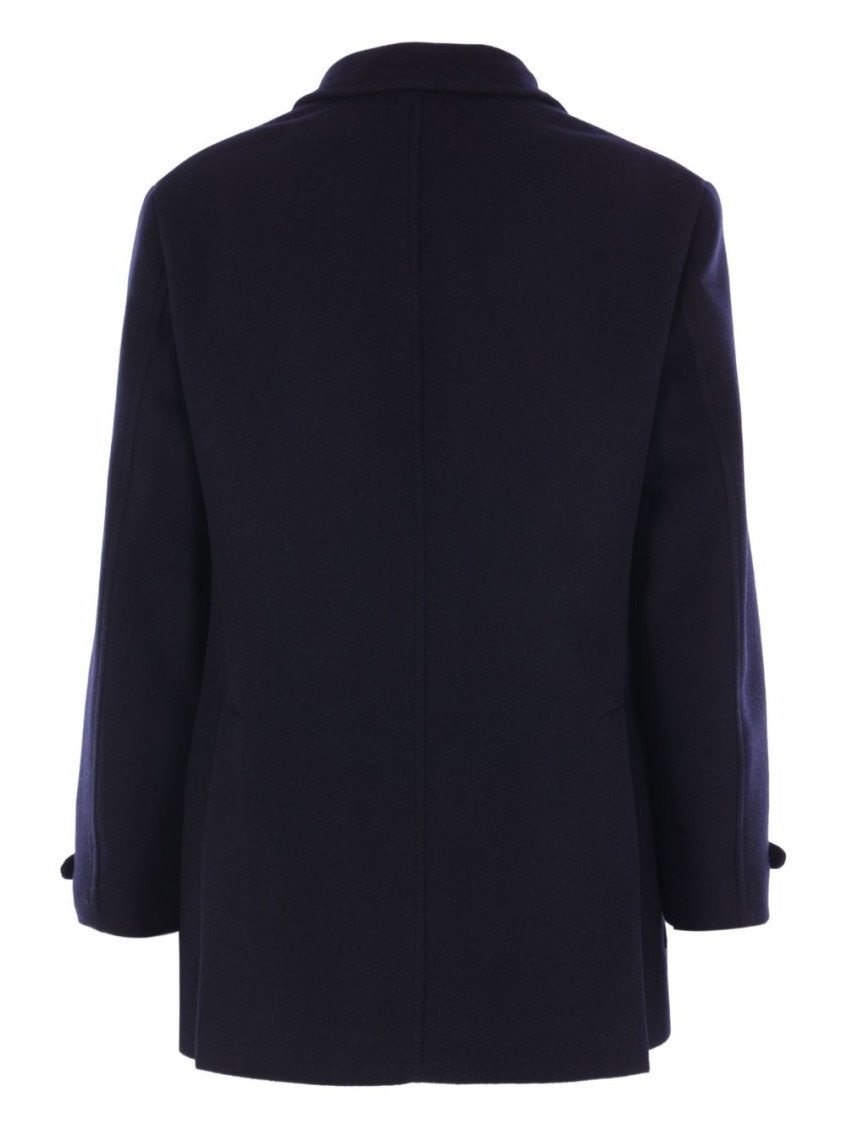 Double-breasted wool coat - Blue