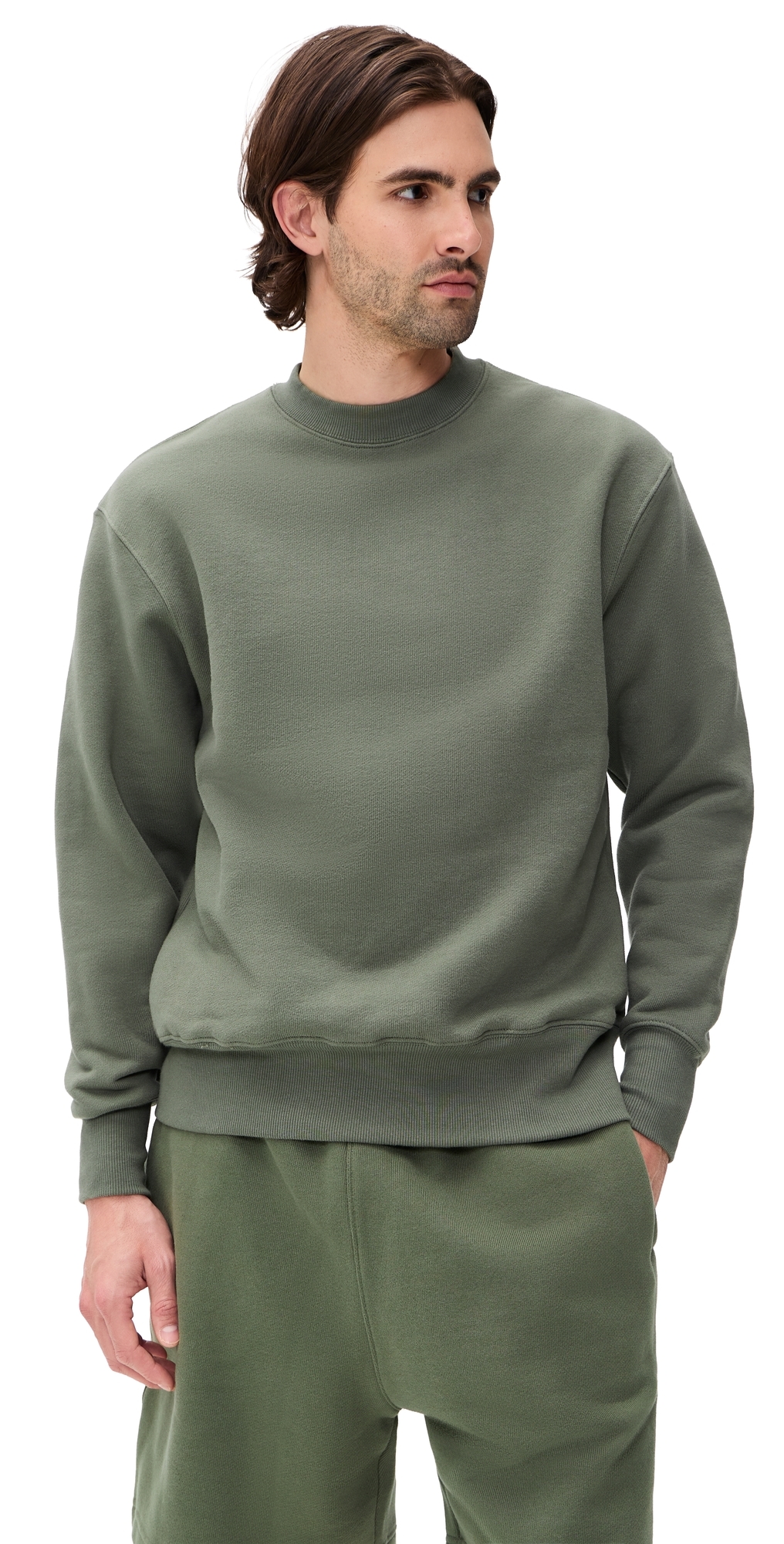 Loopback Crewneck Sweatshirt Olive