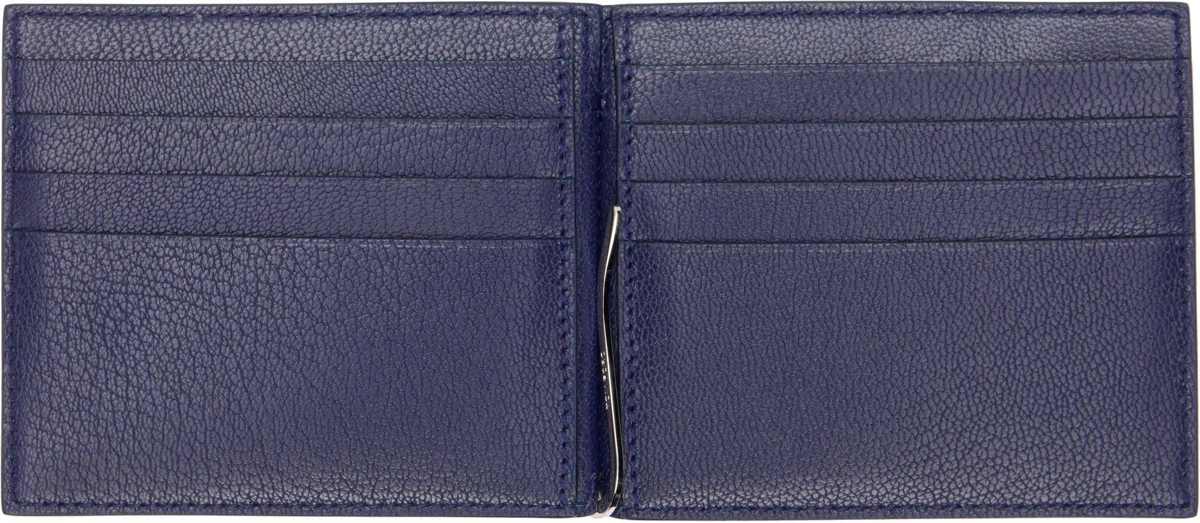 Navy Elongated T Line Money Clip Wallet
