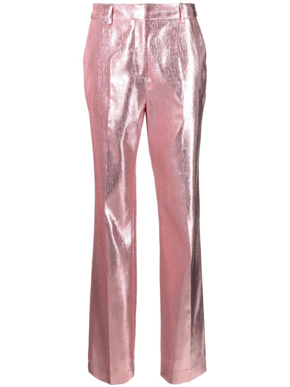 Metallic-effect tailored trousers - Pink