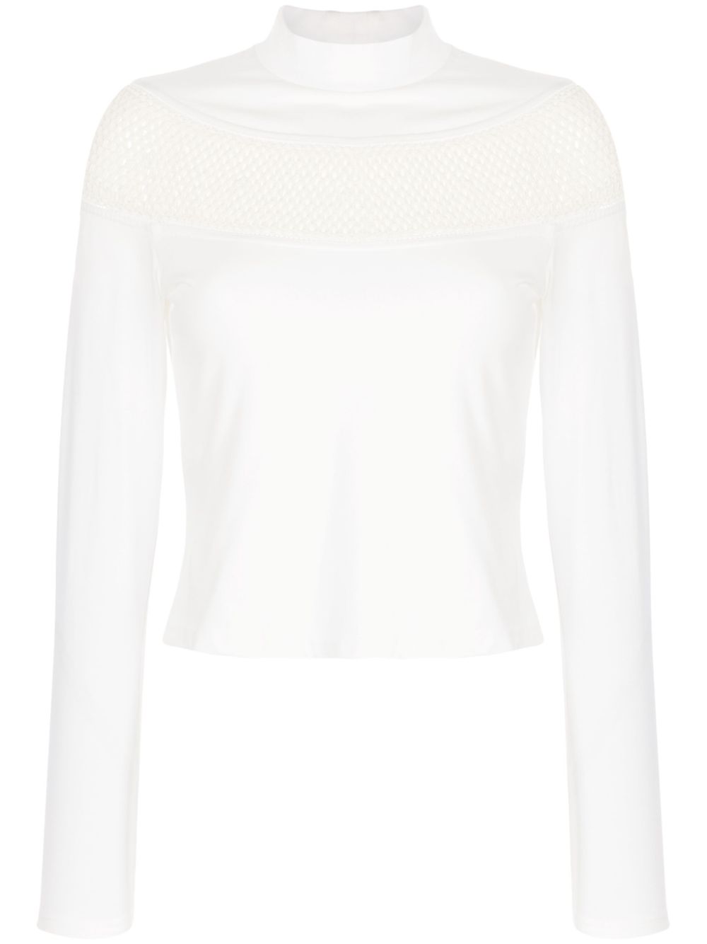 PONDER.ER long-sleeve crochet-knit T-shirt - White